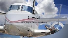  Presentation with airplane engine - Presentation theme featuring corporate airplane with propeller background and a  colored foreground