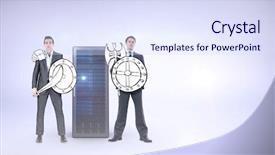  Presentation with defensive tactics army - Amazing PPT layouts having corporate army against grey background backdrop and a sky blue colored foreground