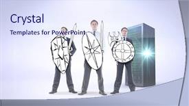  Presentation with corporate - PPT theme consisting of corporate army against grey background background and a sky blue colored foreground