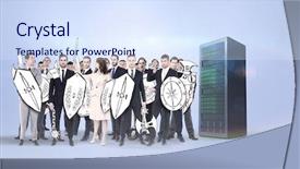  Presentation with army equal opportunity - Amazing presentation design having corporate army against grey vignette backdrop and a sky blue colored foreground