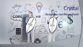  Presentation with corporate - Beautiful slide set featuring corporate army against grey vignette backdrop and a lemonade colored foreground