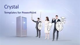  Presentation with u.s. army - Beautiful presentation design featuring corporate army against server tower backdrop and a sky blue colored foreground