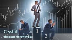  Presentation with awards ceremony - PPT layouts consisting of corporate awards ceremony - businessman after successful transaction background and a ocean colored foreground