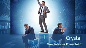  Presentation with successful - PPT theme having corporate awards ceremony - businessman after successful transaction background and a  colored foreground