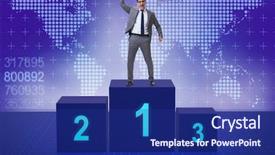  Presentation with first nations - Amazing slide set having corporate awards ceremony - businessman taking first place backdrop and a  colored foreground