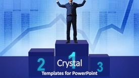  Presentation with competition - Slide deck consisting of corporate awards ceremony - businessman taking first place background and a navy blue colored foreground