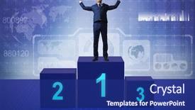  Presentation with congratulations dance competition - Slide deck consisting of corporate awards ceremony - businessman taking first place background and a  colored foreground