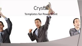  Presentation with award ceremony - Slide deck consisting of corporate awards ceremony - collage of businessman receiving award background and a white colored foreground