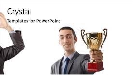  Presentation with award ceremony - Audience pleasing slides consisting of corporate awards ceremony - collage of businessman receiving award backdrop and a white colored foreground