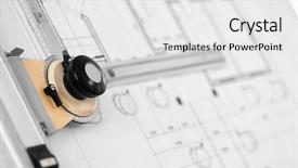  Presentation with architectural - Audience pleasing presentation theme consisting of corporate background layout - drawing board with architectural project backdrop and a white colored foreground