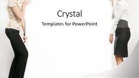  Presentation with airport boarding board - PPT layouts featuring corporate background layout - two businesswomen carrying a white background and a white colored foreground