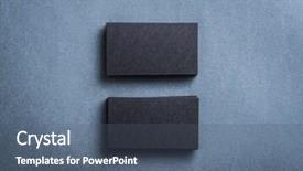  Presentation with business cards - Presentation theme having corporate background layout - two stacks of black blank background and a ocean colored foreground