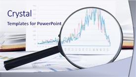  Presentation with workplace - Amazing PPT layouts having corporate bonds - business diagramme with magnifying glass backdrop and a sky blue colored foreground