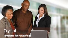  Presentation with elderly person - Amazing slides having corporate bonds - businesswoman who is helping backdrop and a tawny brown colored foreground