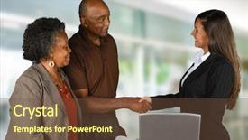  Presentation with elderly person - PPT layouts featuring corporate bonds - businesswoman who is helping background and a tawny brown colored foreground