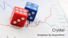  Presentation with blue financial - Amazing theme having corporate bonds - red and blue dices backdrop and a white colored foreground