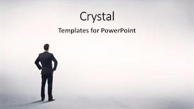  Presentation with space suit - Slide deck consisting of corporate business male in modern background and a pink colored foreground