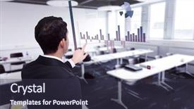  Presentation with classroom resources - Theme consisting of corporate campus - asian businessman pointing against classroom background and a tawny brown colored foreground