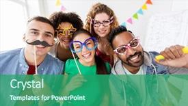  Presentation with corporate celebration - Beautiful PPT layouts featuring corporate celebration and holidays concept backdrop and a ocean colored foreground