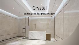  Presentation with office desk reception - Beautiful presentation design featuring corporate clean lines - interior of reception desk backdrop and a light gray colored foreground