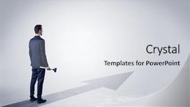  Presentation with clean lines - Slides consisting of corporate clean lines - man with object in his background and a  colored foreground