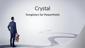  Presentation with way - PPT theme consisting of corporate clean lines - man with object in his background and a  colored foreground