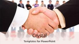  Presentation with shaking hands - Cool new slides with corporate compliance - closeup picture of businesspeople shaking backdrop and a lemonade colored foreground