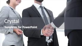 Presentation with partners - Audience pleasing slide deck consisting of corporate compliance - image of handshake of business backdrop and a gray colored foreground