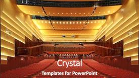  Presentation with conference - Slide deck with corporate conventions events - interior of a conference hall background and a tawny brown colored foreground