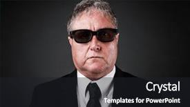  Presentation with tint sunglasses - Cool new theme with corporate criminal - businessman wearing sunglasses backdrop and a  colored foreground