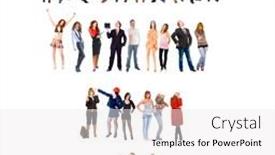  Presentation with teams - Slide set enhanced with corporate culture teams over white background and a white colored foreground