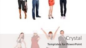  Presentation with teams - Cool new presentation theme with corporate culture teams over white backdrop and a sky blue colored foreground