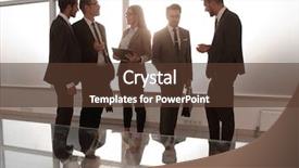  Presentation with board meeting room chairs - Slides enhanced with corporate design events - businessmen near a window background and a tawny brown colored foreground