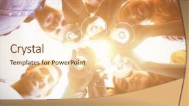  Presentation with design team - Colorful slide deck enhanced with corporate design events - close-up of creative business team backdrop and a cream colored foreground