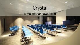 Presentation with congress - Audience pleasing PPT theme consisting of corporate design events - interior of a congress palace backdrop and a light gray colored foreground