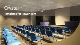  Presentation with congress - Beautiful PPT layouts featuring corporate design events - interior of a congress palace backdrop and a gray colored foreground