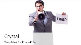  Presentation with life insurance concept white - Theme featuring corporate downsizing - businessman in dismissal concept isolated background and a  colored foreground