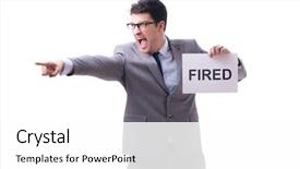  Presentation with life insurance concept white - Amazing PPT theme having corporate downsizing - businessman in dismissal concept isolated backdrop and a white colored foreground