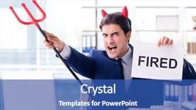  Presentation with tasmanian devil andry in tasmanian - PPT theme enhanced with corporate downsizing - devil angry businessman background and a ocean colored foreground