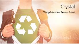  Presentation with superhero - Audience pleasing PPT layouts consisting of corporate eco friendly - businessman opening shirt in superhero backdrop and a lemonade colored foreground