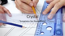  Presentation with engineering - Beautiful presentation theme featuring corporate engineering - close-up of three hands backdrop and a light blue colored foreground