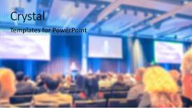  Presentation with abstract business - Beautiful slide deck featuring corporate events - abstract blur business conference backdrop and a teal colored foreground