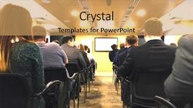  Presentation with audience - Slides featuring corporate events - business conference and presentation audience background and a yellow colored foreground