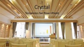  Presentation with conference - Amazing presentation having corporate events - empty business conference room interior backdrop and a coral colored foreground