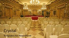  Presentation with hotel - Theme consisting of corporate events - luxurious conference hall in hotel background and a gold colored foreground