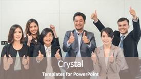  Presentation with give - PPT layouts having corporate excellence - cheerful business people give you background and a  colored foreground