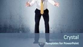  Presentation with angry - Beautiful slides featuring corporate giants - angry huge business man lokking backdrop and a ocean colored foreground