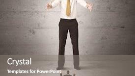  Presentation with angry - Slide set featuring corporate giants - huge angry business guy looking background and a gray colored foreground