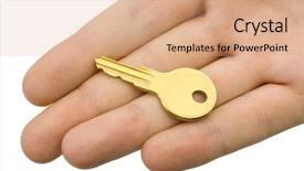  Presentation with gifting - Beautiful slides featuring corporate gifting solutions - key in hand isolated backdrop and a  colored foreground