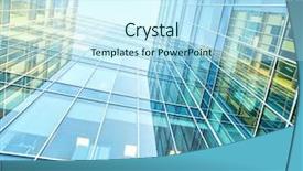  Presentation with architecture glass - Cool new PPT theme with corporate governance - panoramic and perspective wide angle backdrop and a sky blue colored foreground